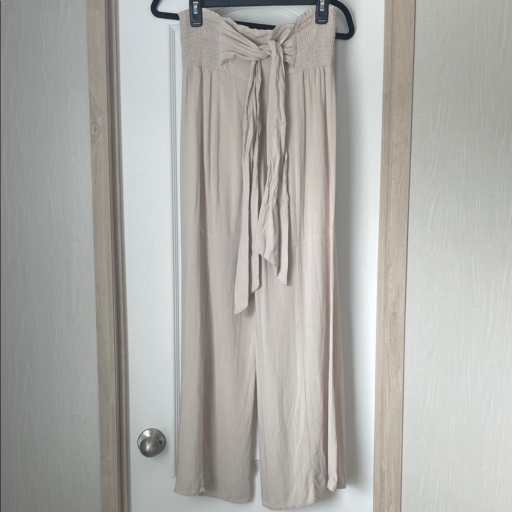 Streetwear Society Cream Wide-Leg Summer Pants